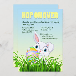 Hop On Over Easter Invitations