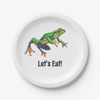Hop On Over Frog Birthday Paper Plate
