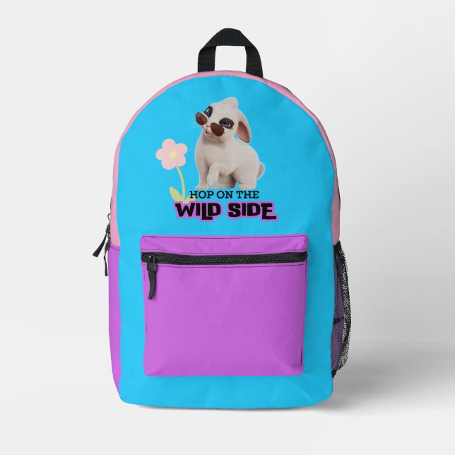 Hop on the Wild Side Printed Backpack (Front)