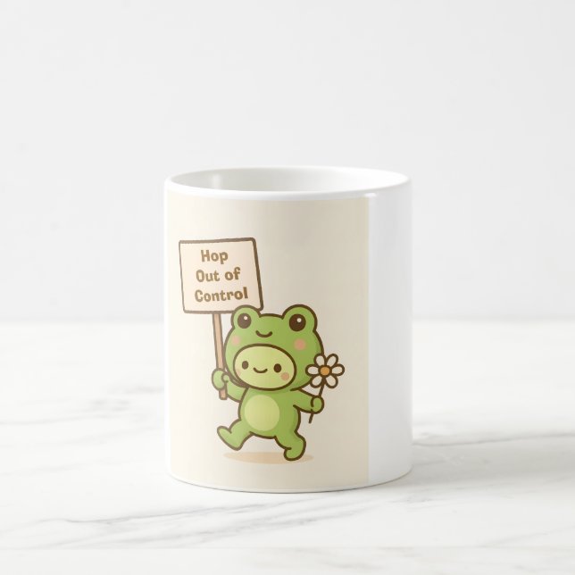 HOP Out of Control Frog Cute Whimsical Life Magic Mug (Center)