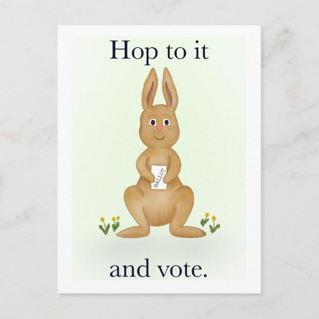 Hop to It and Vote  Postcard (Front)