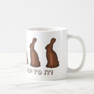 Hop To It Chocolate Bunny Rabbit Easter Candy Coffee Mug