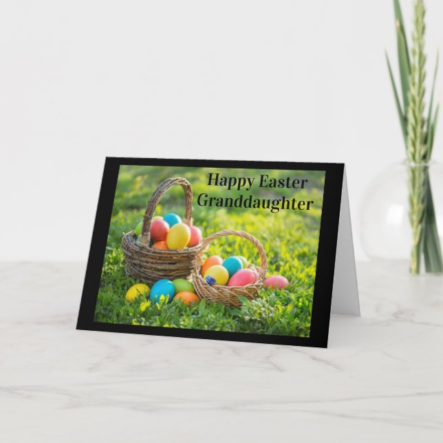 "HOP TO IT GRANDDAUGHER"  HAVE FUN AT EASTER  CARD (Front)