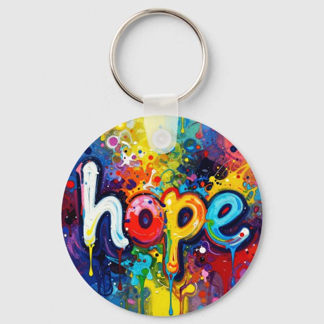 Hope Abstract Graffiti Style 104 Key Ring (Front)