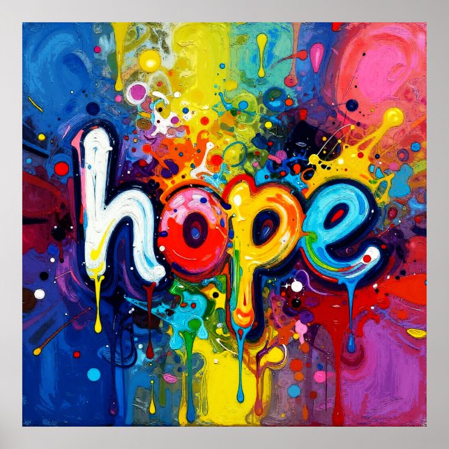 Hope Abstract Graffiti Style 104 Poster (Front)