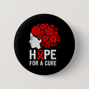 Hope Aids Butterfly Red Ribbon Hiv Aids Awareness 6 Cm Round Badge
