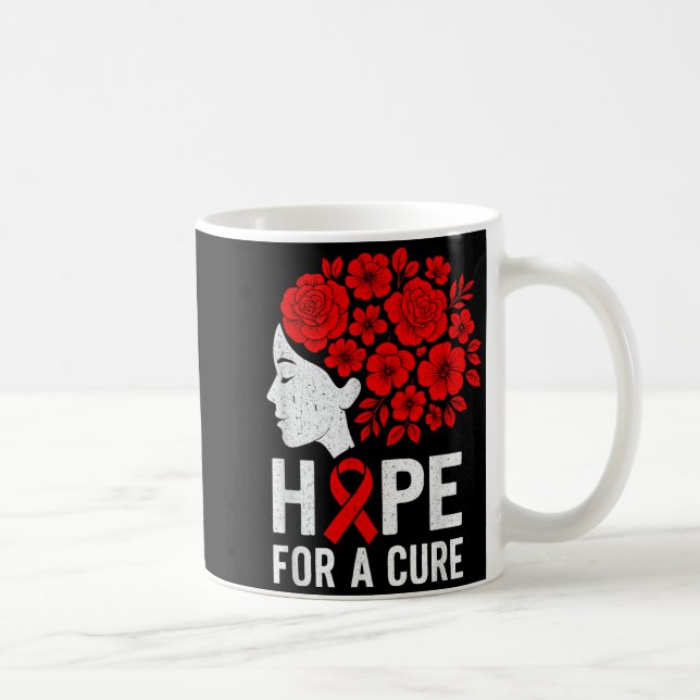 Hope Aids Butterfly Red Ribbon Hiv Aids Awareness  Coffee Mug (Right)