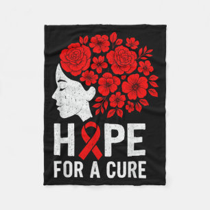 Hope Aids Butterfly Red Ribbon Hiv Aids Awareness  Fleece Blanket