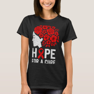 Hope Aids Butterfly Red Ribbon Hiv Aids Awareness T-Shirt