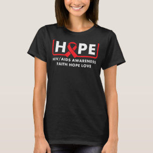 hope Aids Hiv Red Ribbon World AIDS Day Awareness  T-Shirt