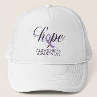 "Hope" Alzheimer's Awareness Purple Ribbon Script
