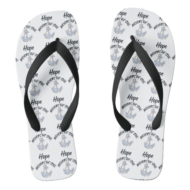 Hope Anchors The Soul Bible Quote All-Over Unisex Thongs (Footbed)