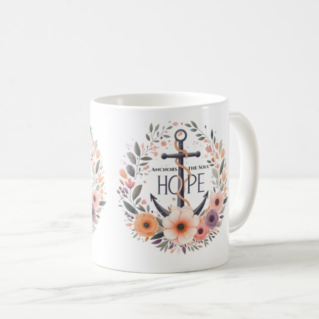 Hope Anchors the Soul Coffee Mug (Front Right)