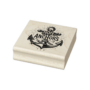 Hope Anchors The Soul Nautica Anchor  Rubber Stamp