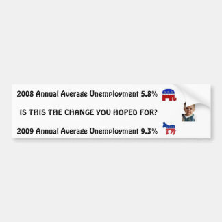 HOPE AND CHANGE BUMPER STICKER