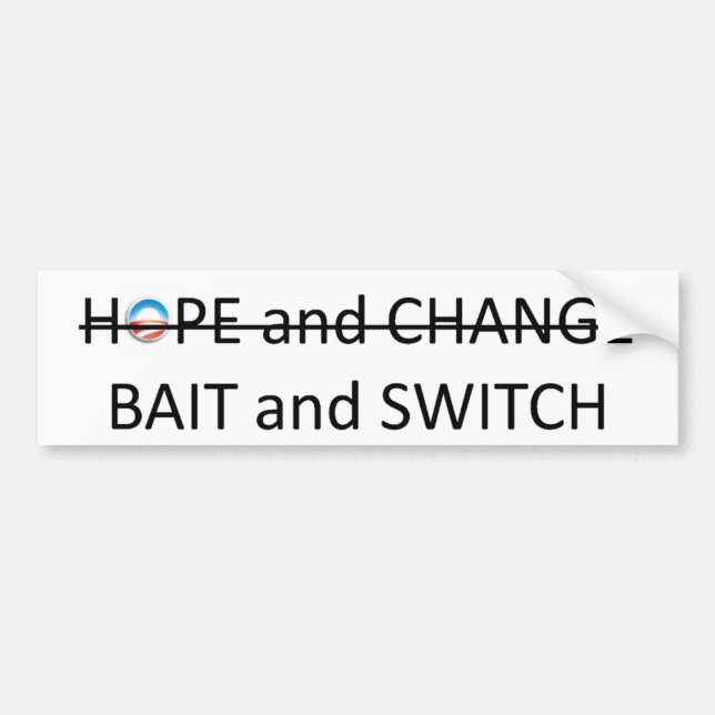 HOPE AND CHANGE BUMPER STICKER (Front)