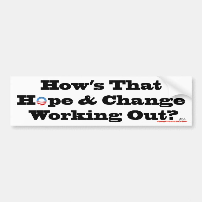 Hope and Change Bumpersticker Bumper Sticker (Front)