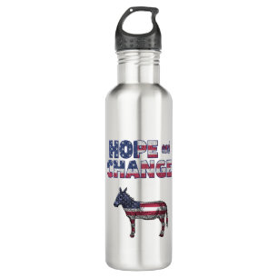 Hope and Change Democrat Donkey Water Bottle