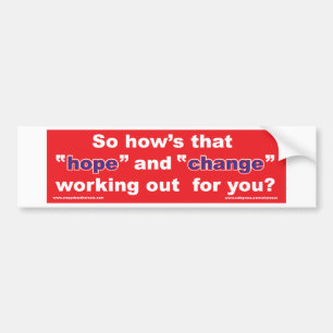 HOPE-and-Change-in-RED-2 Bumper Sticker