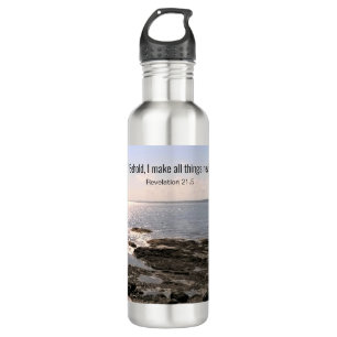 Hope and Encouragement Bible Verse Ocean Photo 710 Ml Water Bottle