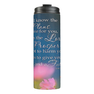 Hope and future flowers and bird thermal tumbler