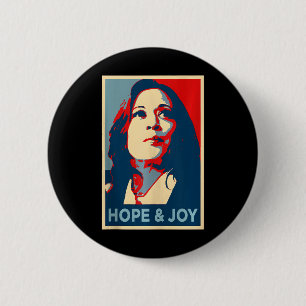 Hope And Joy Kamala Harris Obama 47th Vote Portrai 6 Cm Round Badge
