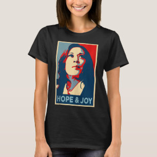 Hope And Joy Kamala Harris Obama 47th Vote Portrai T-Shirt