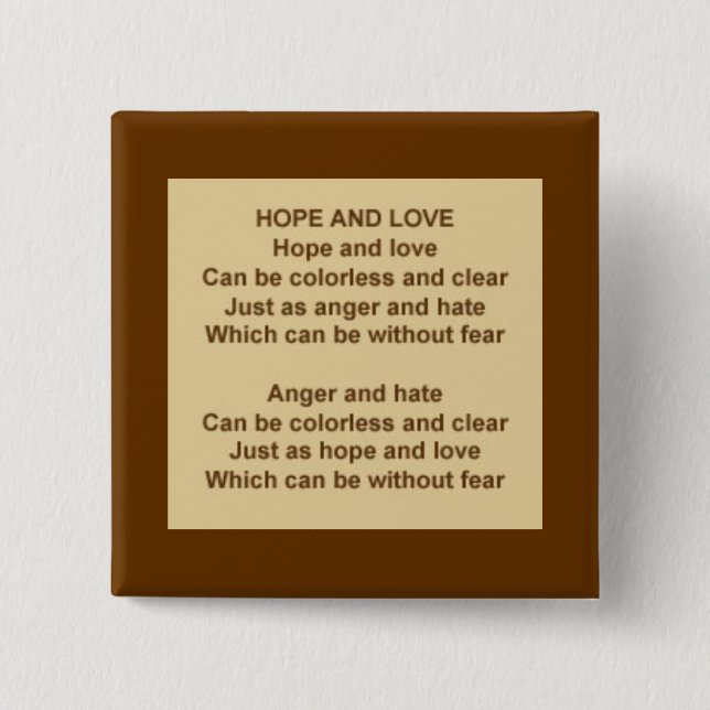 Hope And Love Button (Front)