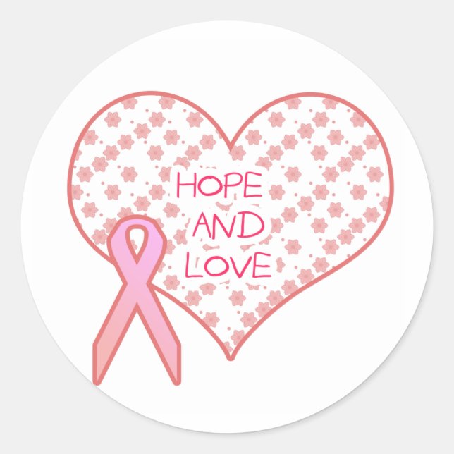 Hope and Love Classic Round Sticker (Front)
