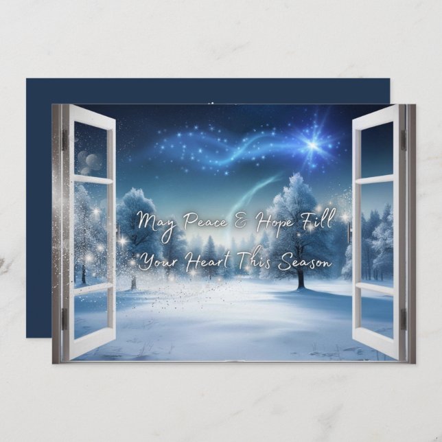 Hope and Peace Card with Winter Scene (Front/Back)