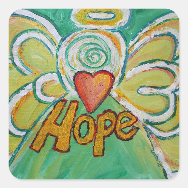 Hope Angel Inspirational Word Art Decal Stickers (Front)