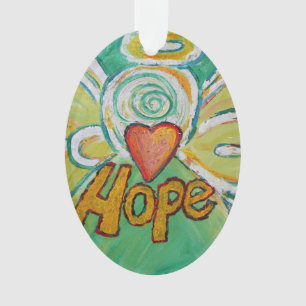 Hope Angel Word Art Gift Holiday Ornament