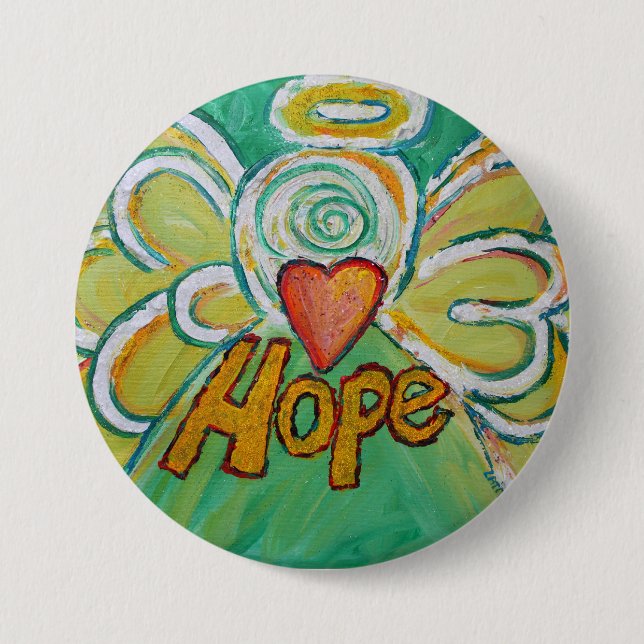 Hope Angel Word Art Lapel Pin Pendant Buttons (Front)