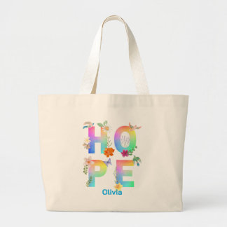 Hope Artistic Positive Motivational Inspirational Large Tote Bag