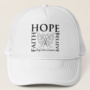 Hope Believe Faith - Lung Cancer Trucker Hat