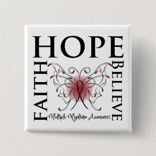 Hope Believe Faith - Multiple Myeloma 15 Cm Square Badge