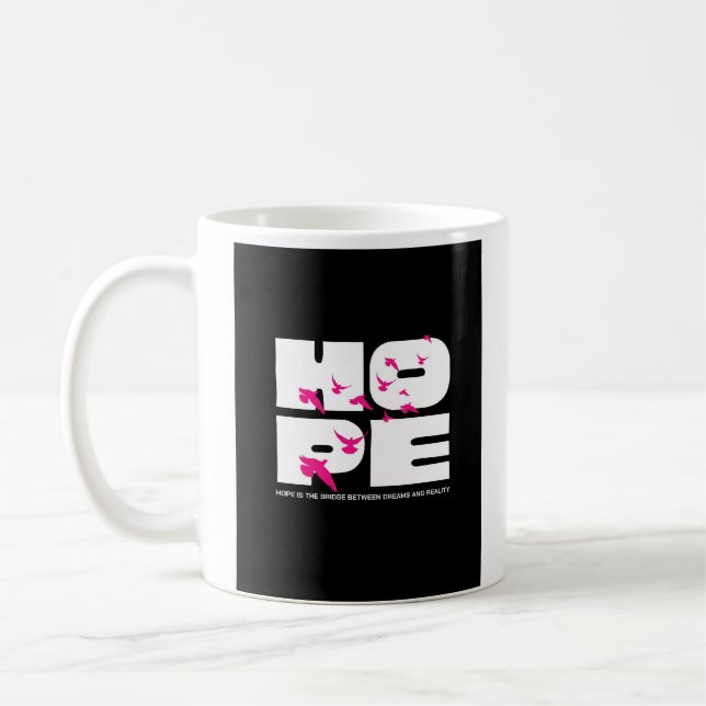 Hope & birds – typographie bold coffee mug (Left)