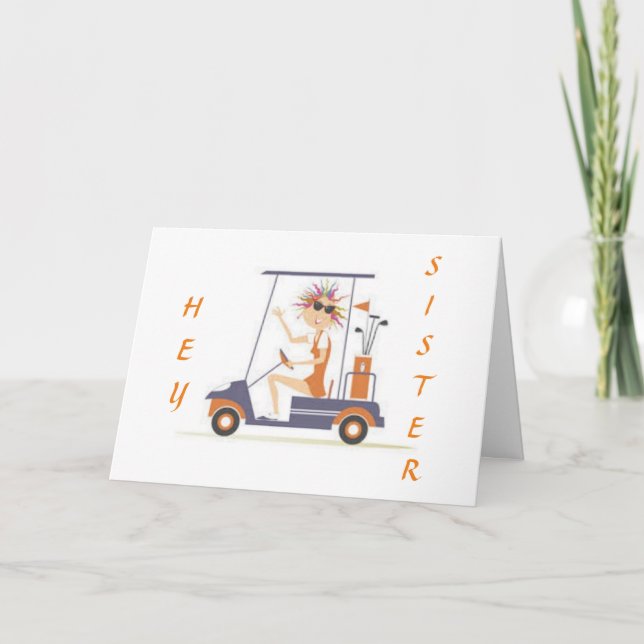 HOPE BIRTHDAY IS "UP TO PAR" SISTER CARD (Front)