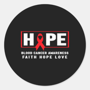 Hope Blood Cancer - Red Ribbon Blood Cancer Awaren Classic Round Sticker