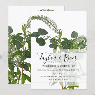 "Hope" Botanical Watercolor W/ Eucalyptus Leaves Invitation