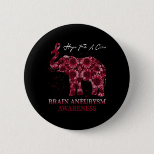 Hope Brain Aneurysm Awareness Burgundy Ribbon 6 Cm Round Badge