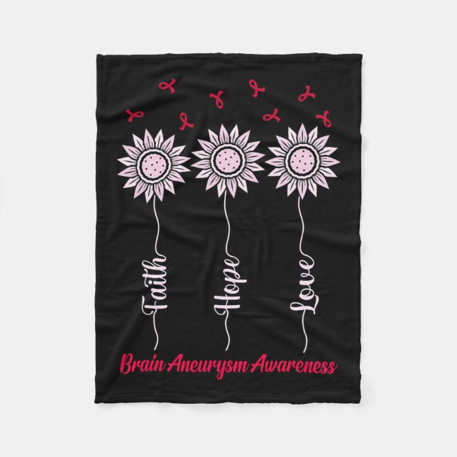 Hope Brain Aneurysm Awareness Month Support Graphi Fleece Blanket (Front)