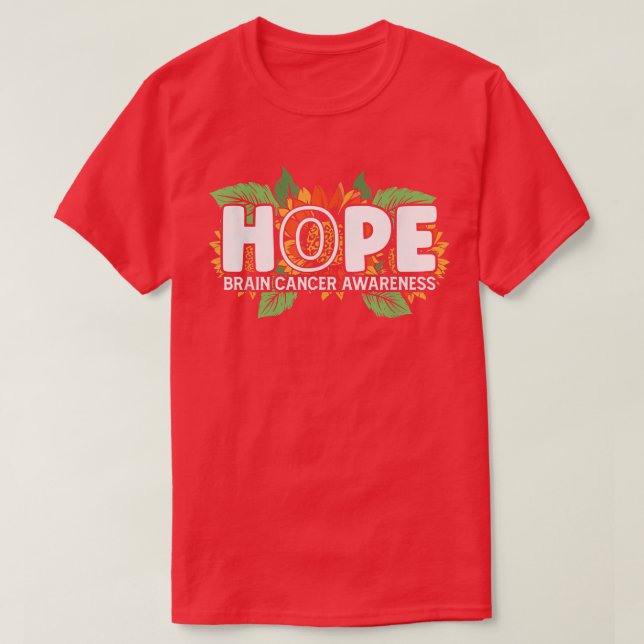 Hope Brain Cancer Awareness Sunflower Survivor Fig T-Shirt (Design Front)