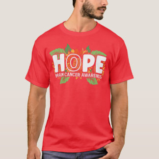 Hope Brain Cancer Awareness Sunflower Survivor Fig T-Shirt