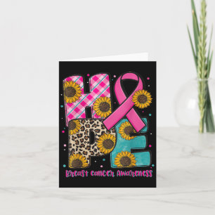 Hope Breast Cancer Awareness Pink Ribbon Sunflower Card