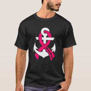 Hope Breast Cancer Pink Ribbon Anchor Post Surgery T-Shirt