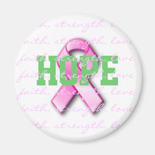 Hope Breast Cancer Pink Ribbon Magnet