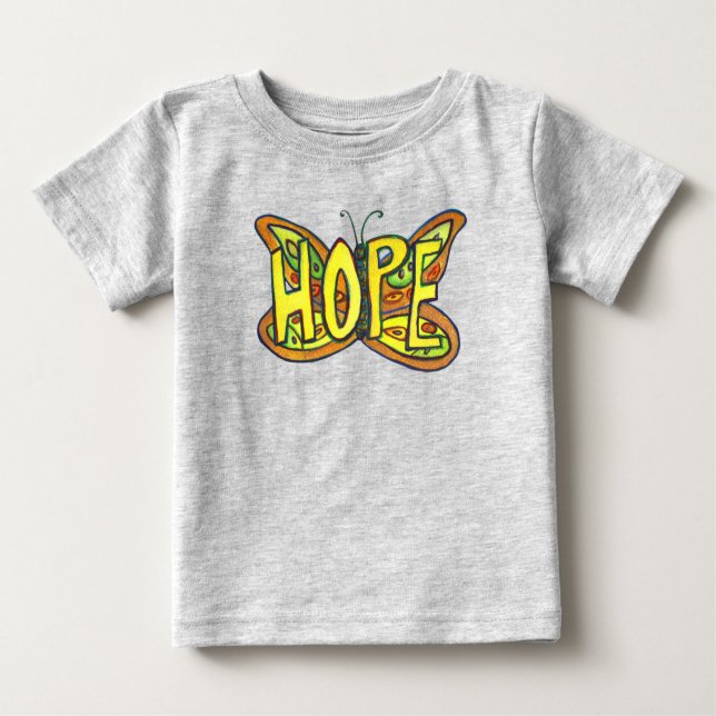 Hope Butterfly Inspirational Word Art Custom Shirt (Front)