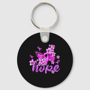 Hope Butterfly Purple Ribbon Overdose Awareness  Key Ring