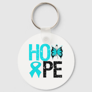 HOPE Butterfly Ribbon Addiction Recovery Key Ring